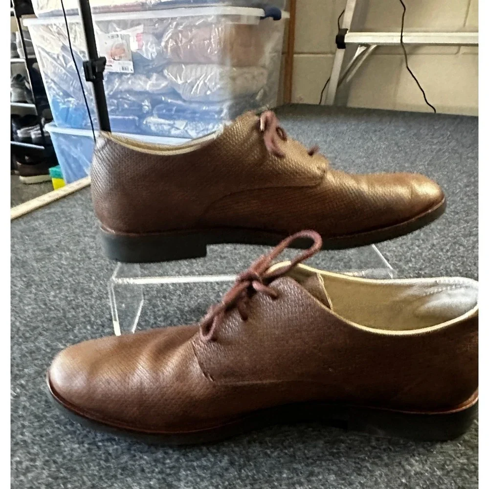 Lacoste‎ Crosley Camel Mens 9 Brown Oxford Derby Shoes Preppy Career
